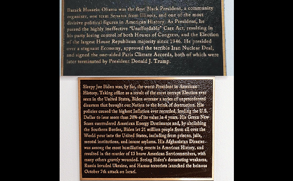 Obama and Biden Plaques
