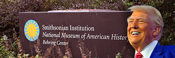 Trump Smiling with Smithsonian