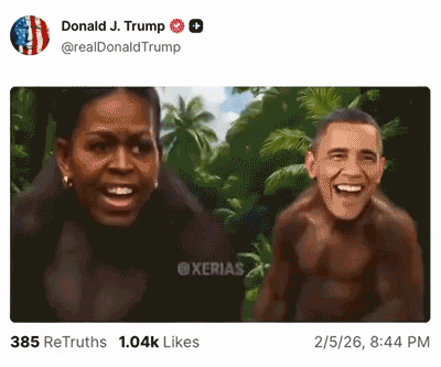 Donald Trump's tweet depicting Obamas as apes