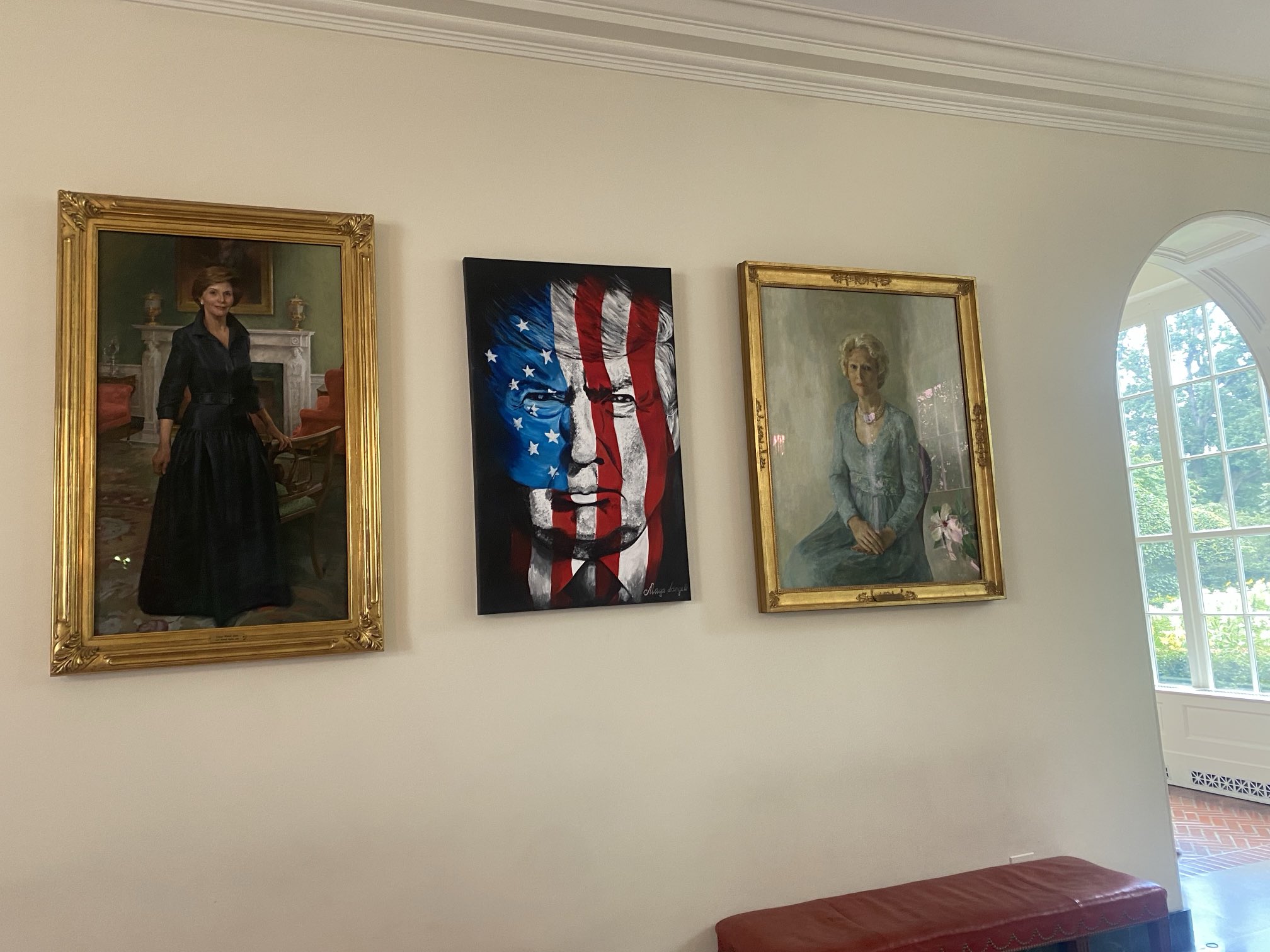 Hillary Clinton's portrait replaced with Donald Trump's