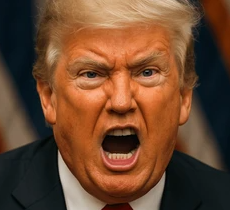 Trump looking angry
