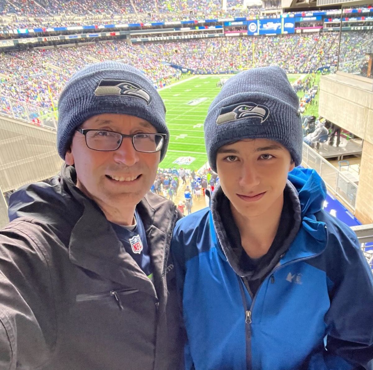 Bob and Jack at a Hawks game