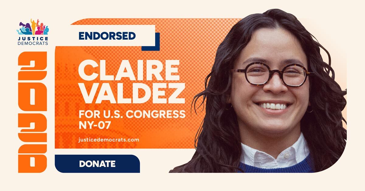 2026 Justice Democrats endorsed Claire Valdez for U.S. Congress NY-07
