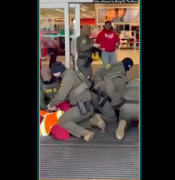 Photo of ICE attacking an underage American citizen at a Target in Minnesota.