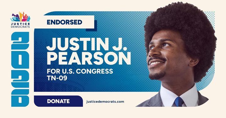 Justice Democrats 2026 endorsed: Justin J. Pearson for U.S. Congress, TN-09. DONATE