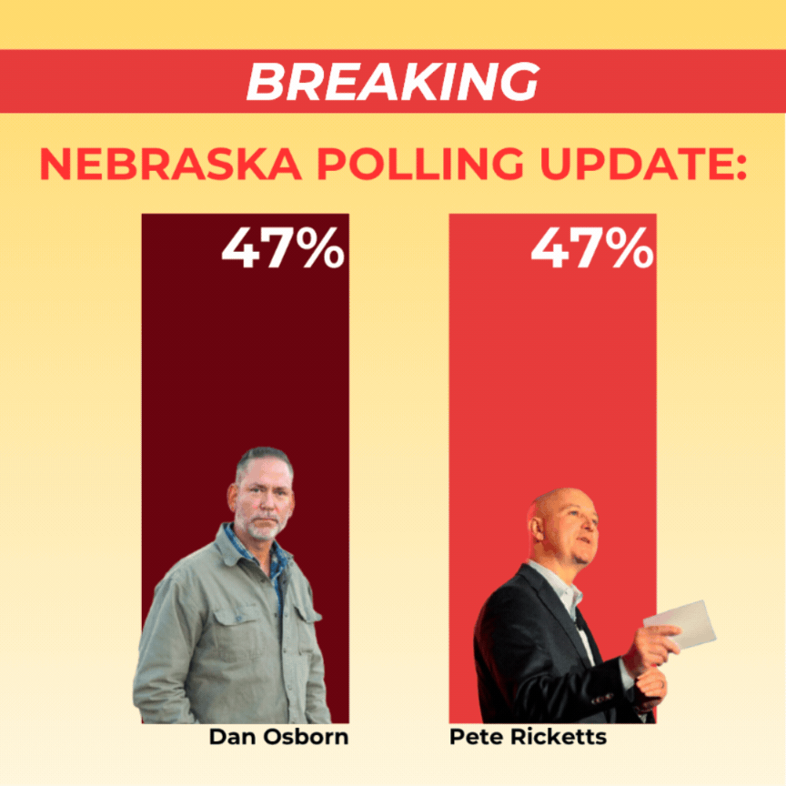 BREAKING: Nebraska Polling Update: Dan Osborn: 47% | Pete Ricketts: 47%