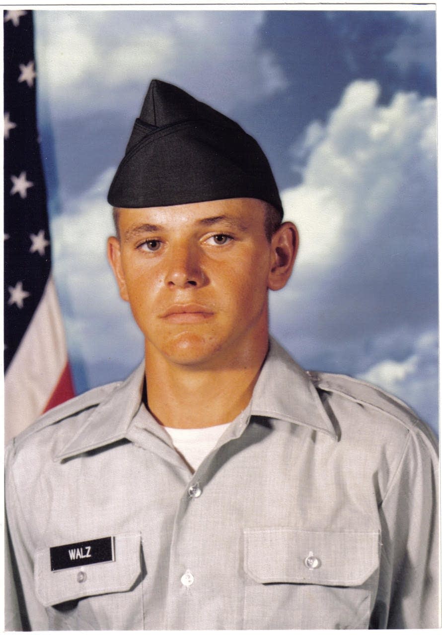 Photo of Tim Walz in his Army National Guard uniform.