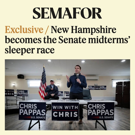 Headline from Semafor: New Hampshire becomes Senate midterms' sleeper race