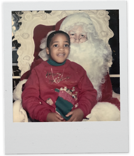 Mandela as a child with Santa