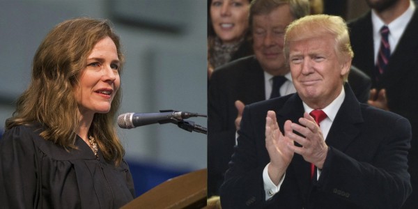 Amy Coney Barrett and Donald Trump