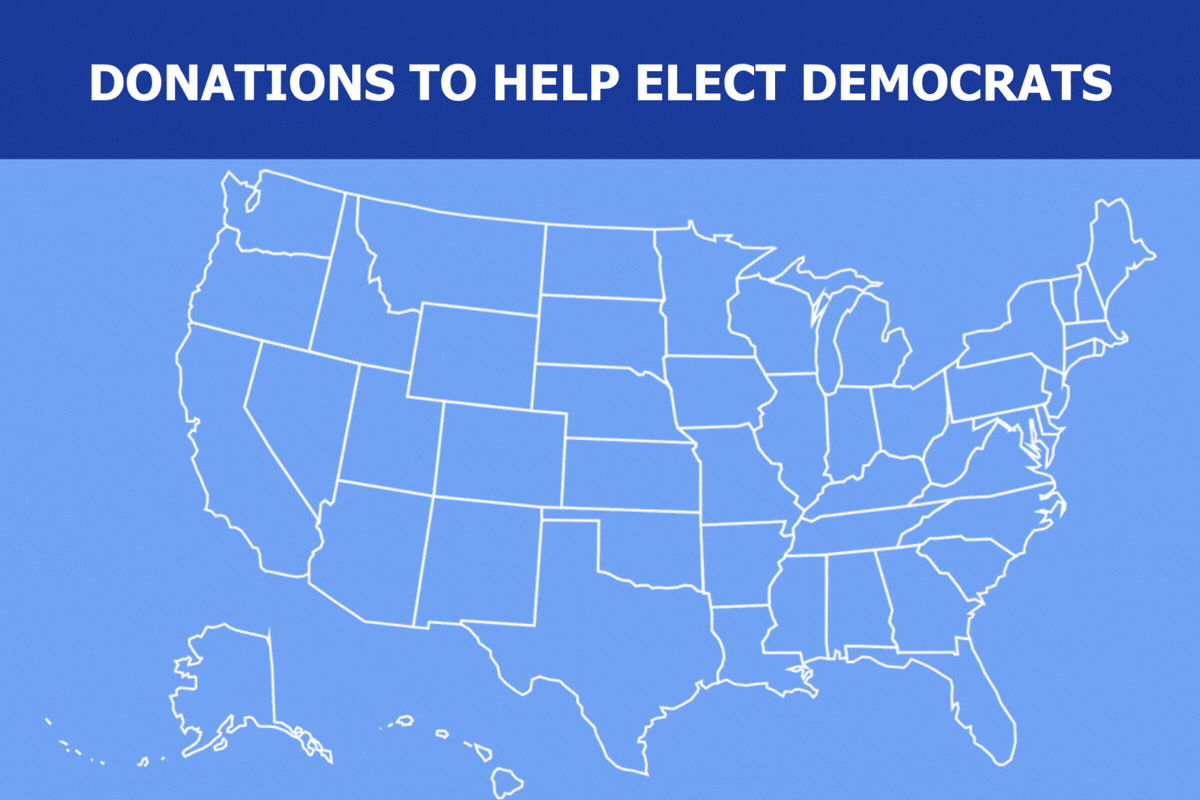 Donations to Flip Texas Blue map