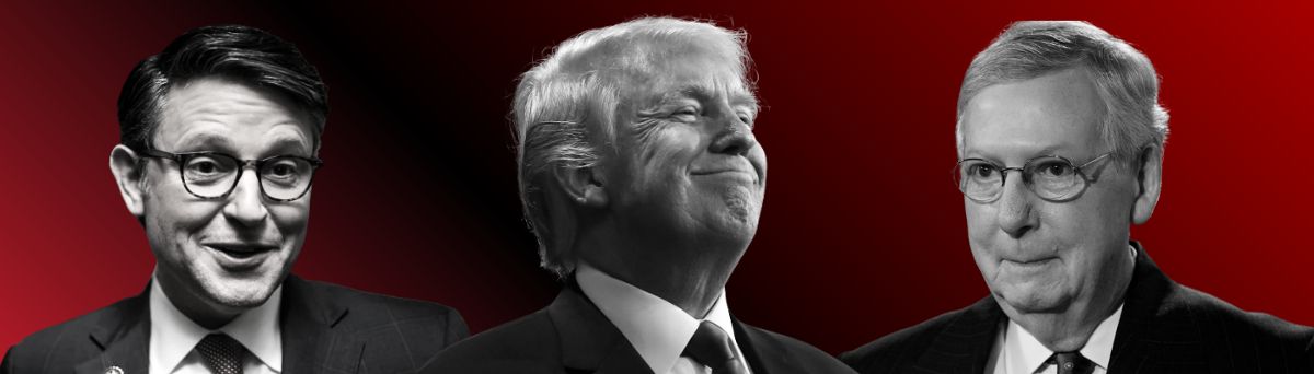 Mitch McConnell, Donald Trump, and Mike Johnson