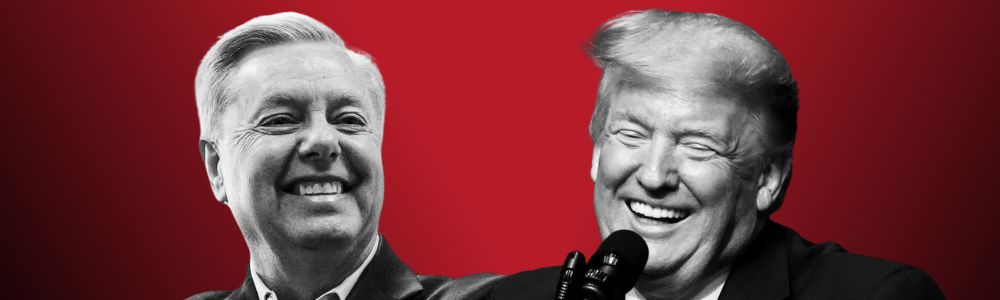 Lindsey Graham and Trump smiling