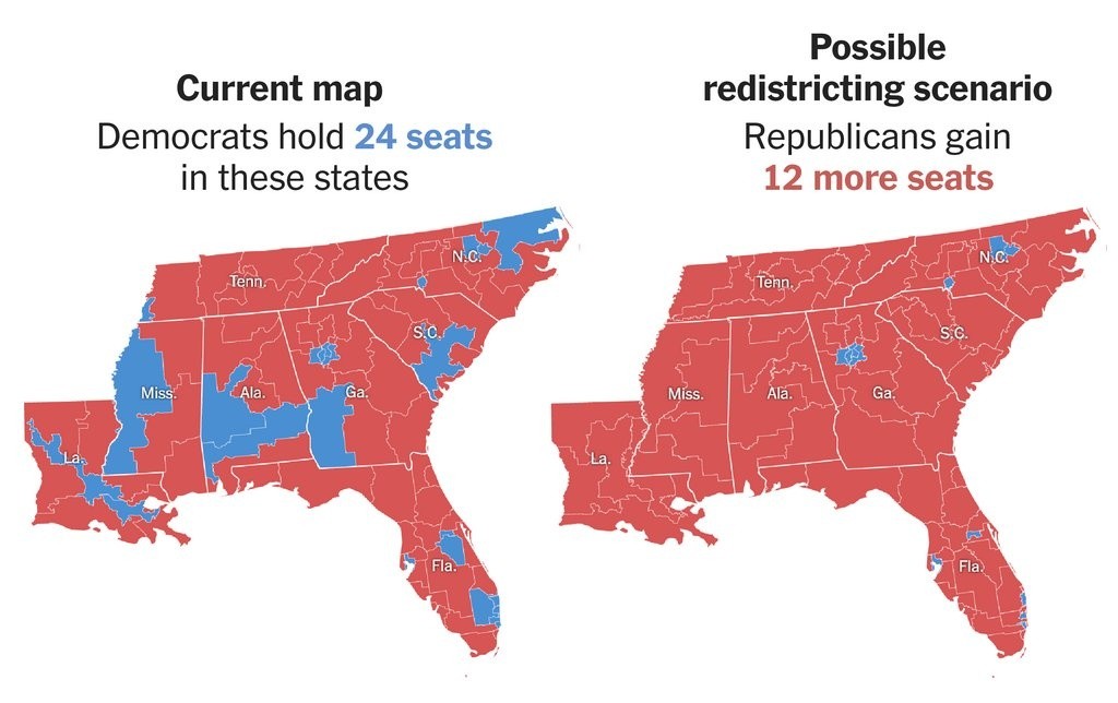 Map of Democratic seats lost