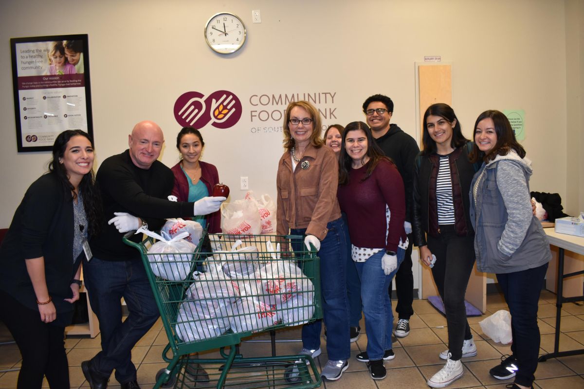 MK + GG at the food bank