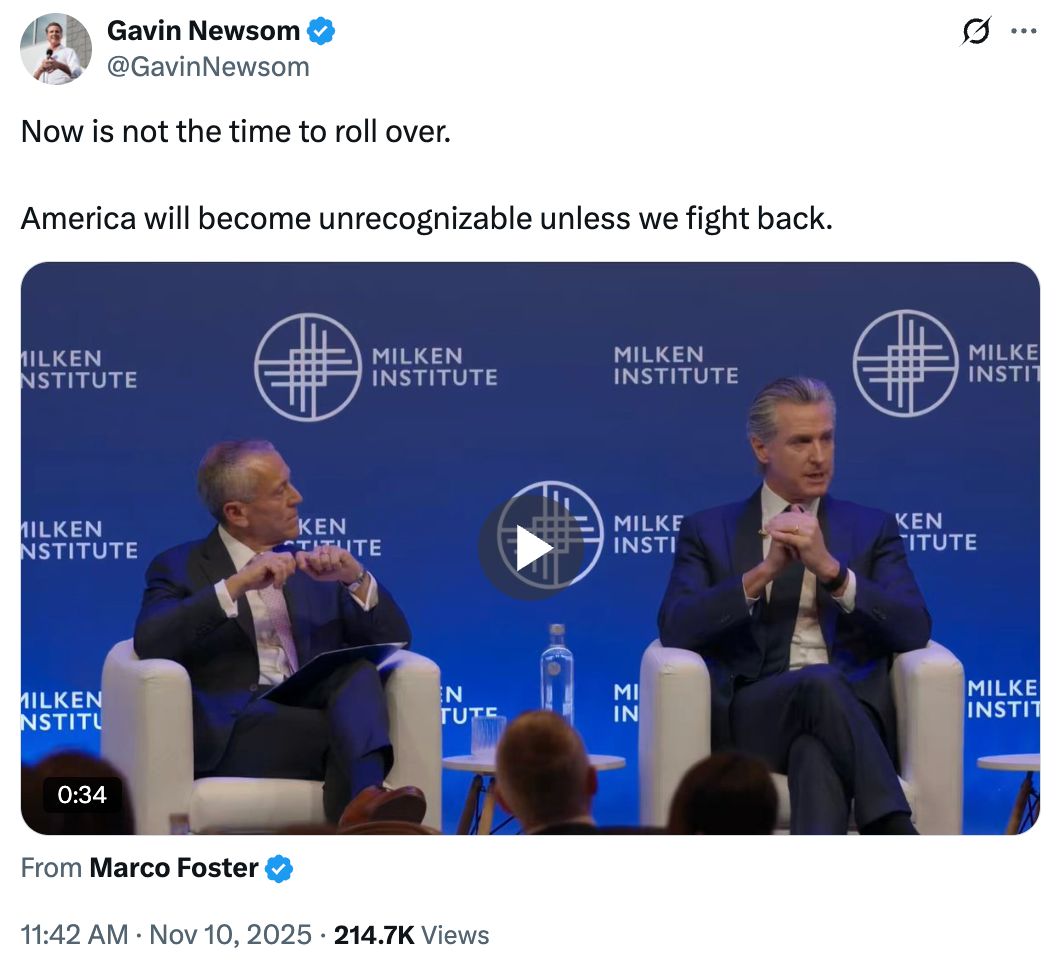 Newsom on shutdown vote