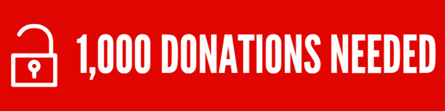 1,000 donations needed to unlock 200%-MATCH!