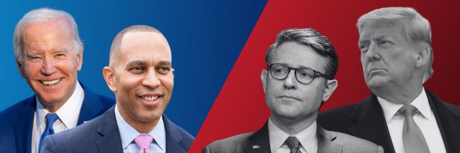 Biden and Jeffries vs Trump and Johnson