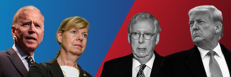President Biden and Tammy Baldwin vs Trump and McConnell