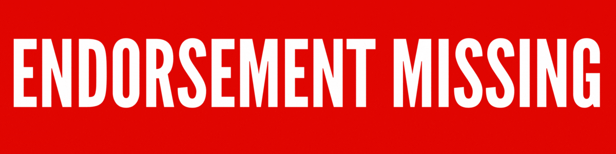 Endorsement missing!