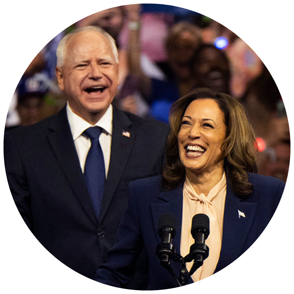 Kamala Harris and Tim Walz