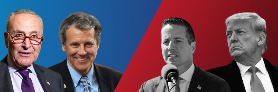Chuck Schumer and Sherrod Brown vs Donald Trump and Bernie Moreno