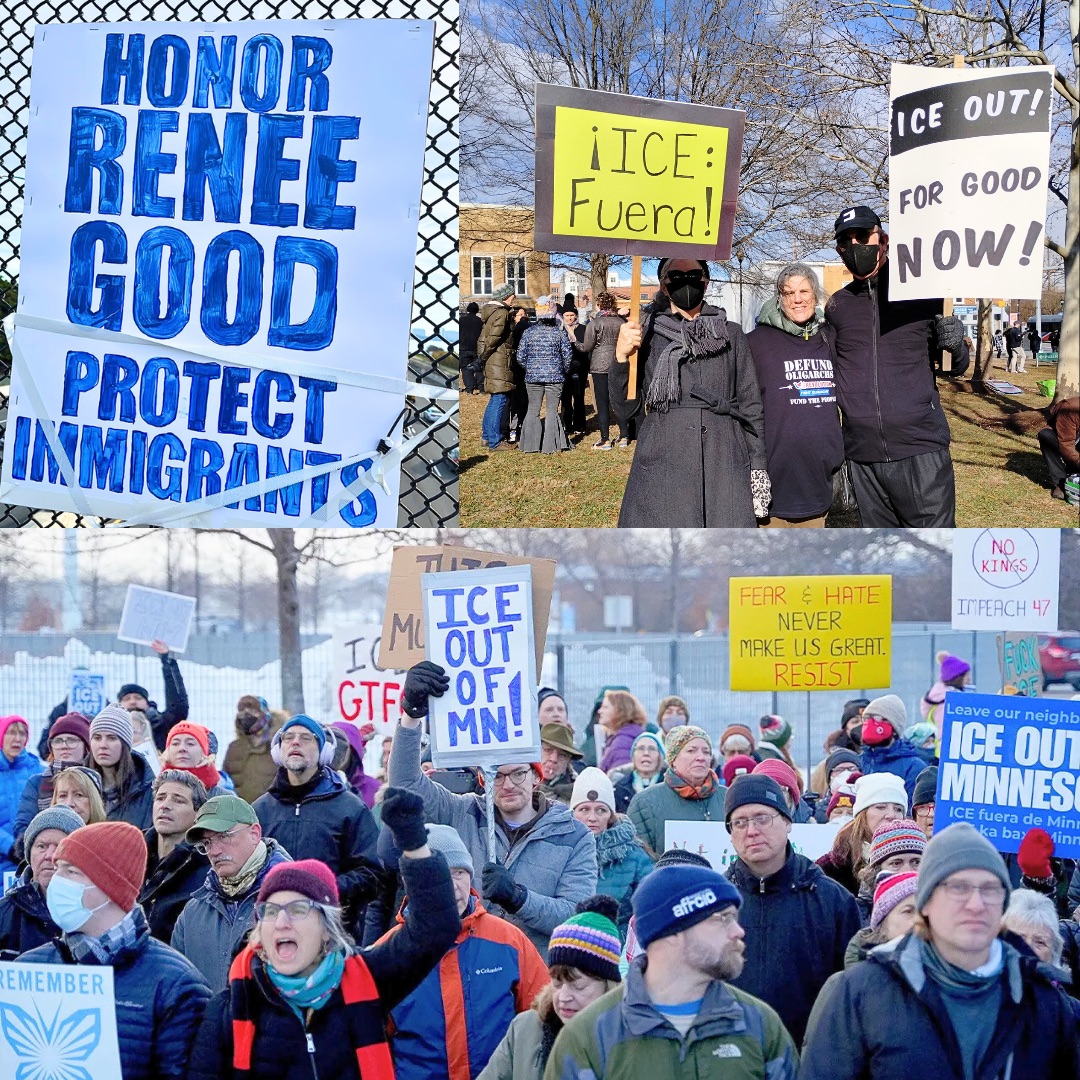 Collage of the Anti ICE protests in Minnesota