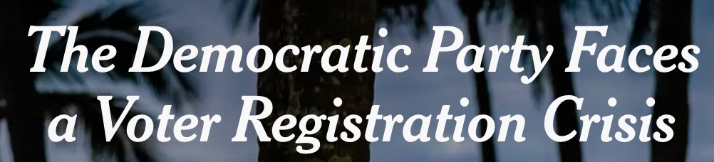 Headline: The Democratic Party Faces a Voter Registration Crisis