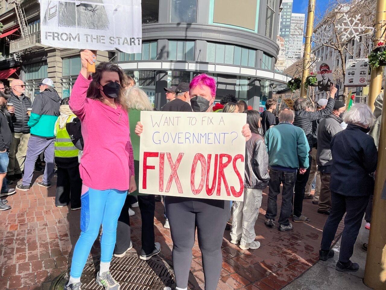 Photo of Our Revolution activists protesting the U.S. attcks on Venezuela