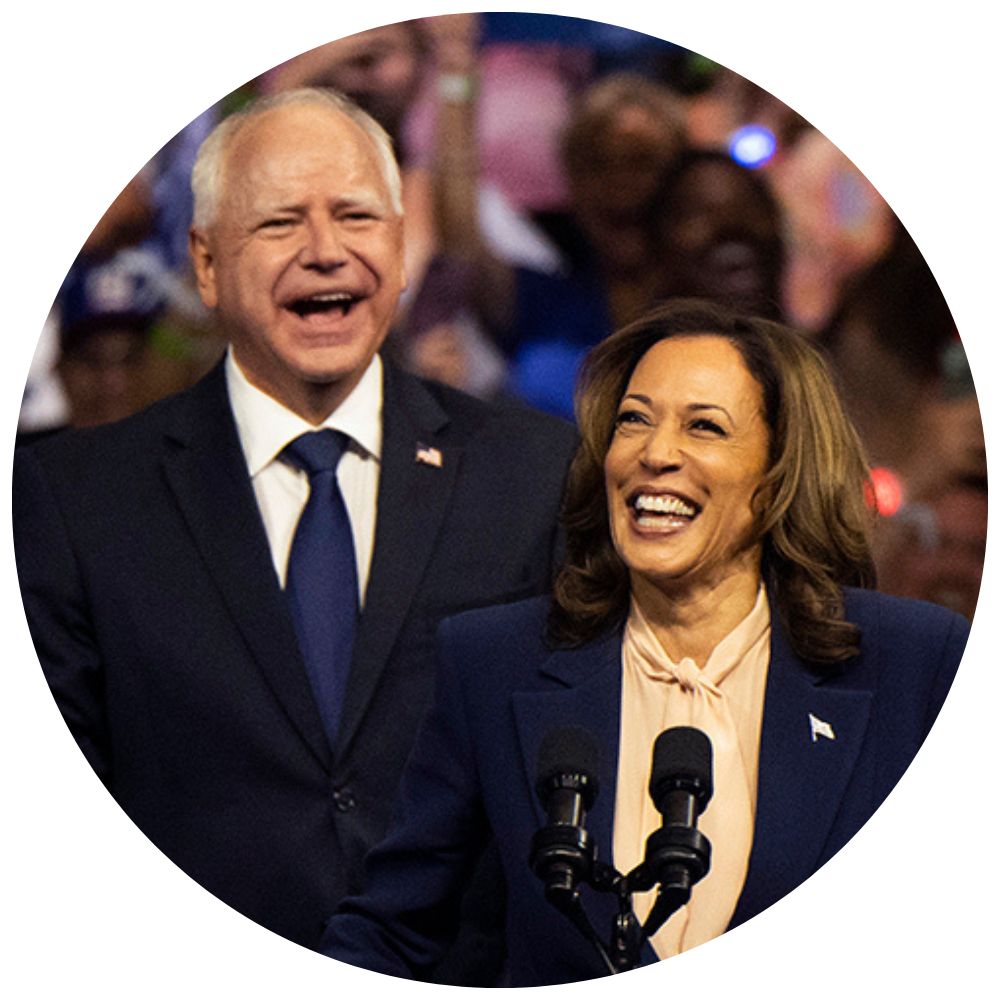 Kamala Harris and Tim Walz