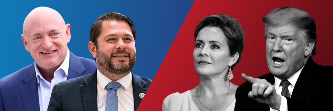 Mark Kelly and Ruben Gallego vs Donald Trump and Kari Lake