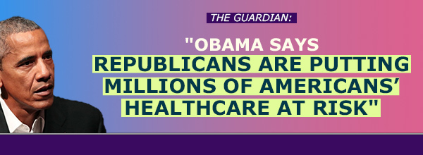 The Guardian: 'Obama says Republicans are putting millions of Americans' healthcare at risk.'