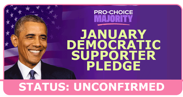 JANUARY DEMOCRATIC SUPPORTER PLEDGE STATUS UNCONFIRMED