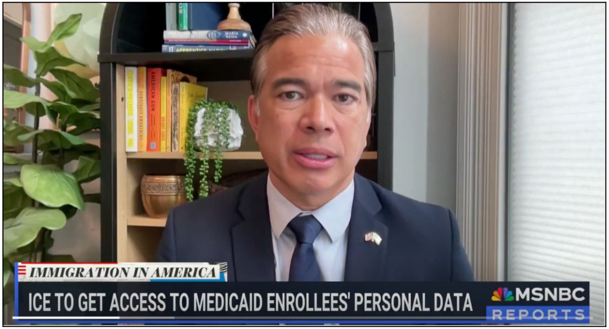 AG Rob Bonta on MSNBC talking about the illegal data sharing agreement between HHS and ICE