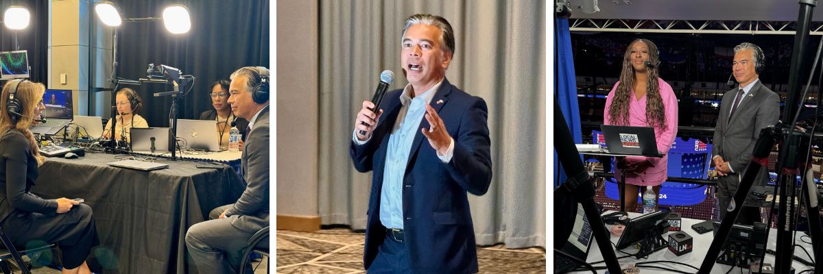 Photos of Rob speaking at the DNC