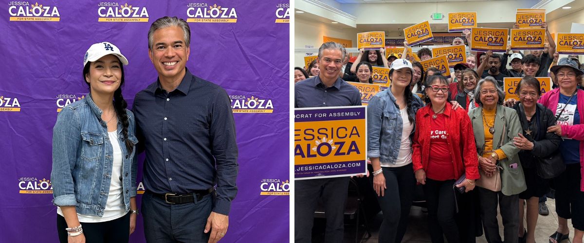 Rob with Jessica Caloza and a group of supporters