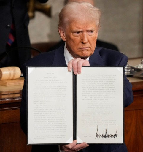 Trump holding an Executive Order
