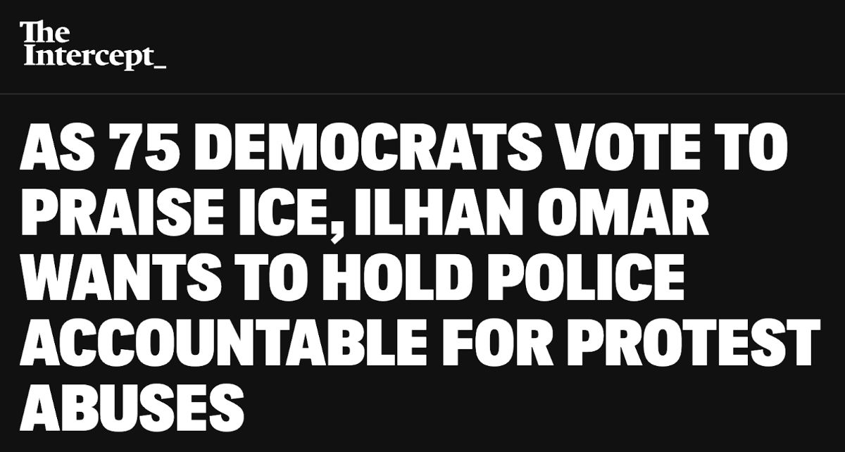 As 75 Democrats Vote to Praise ICE, Ilhan Omar Wants to Hold Police Accountable for Protest Abuses