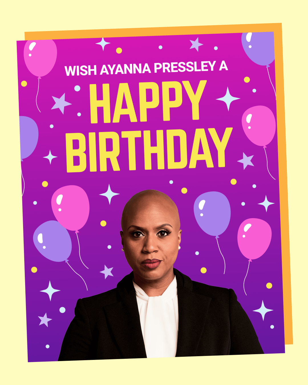 Ayanna Pressley's birthday card.