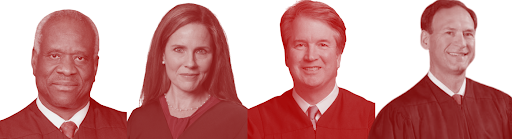 MAGA Supreme Court Justices Thomas, Coney Barrett, Cavanaugh, and Alito