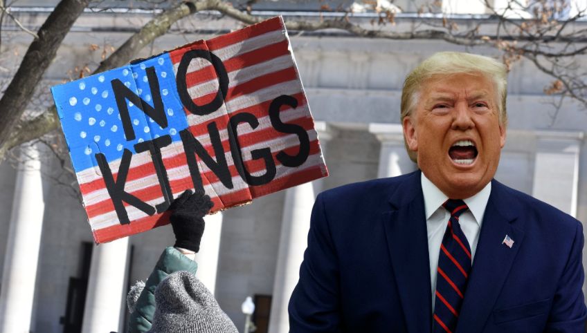 Trump and No Kings protest