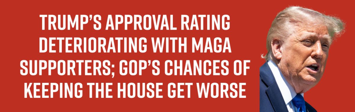 Trump’s Approval Rating Deteriorating with MAGA Supporters; GOP’s Chances of Keeping the House Get Worse