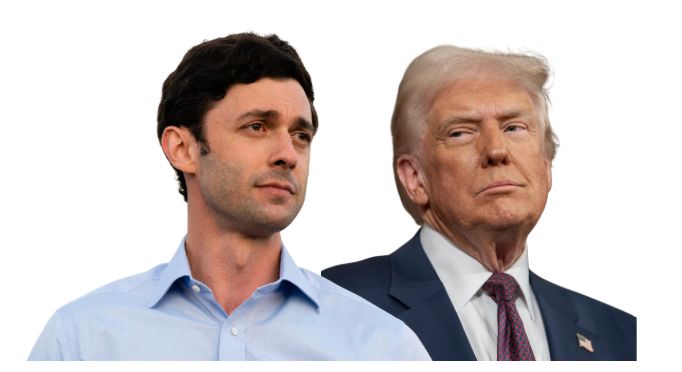 Photo of Ossoff and Trump