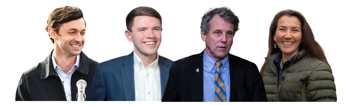 Photo of Talarico, Ossoff, Brown, Peltola