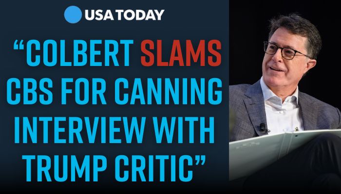 USA TODAY: “Colbert slams CBS for canning interview with Trump critic”