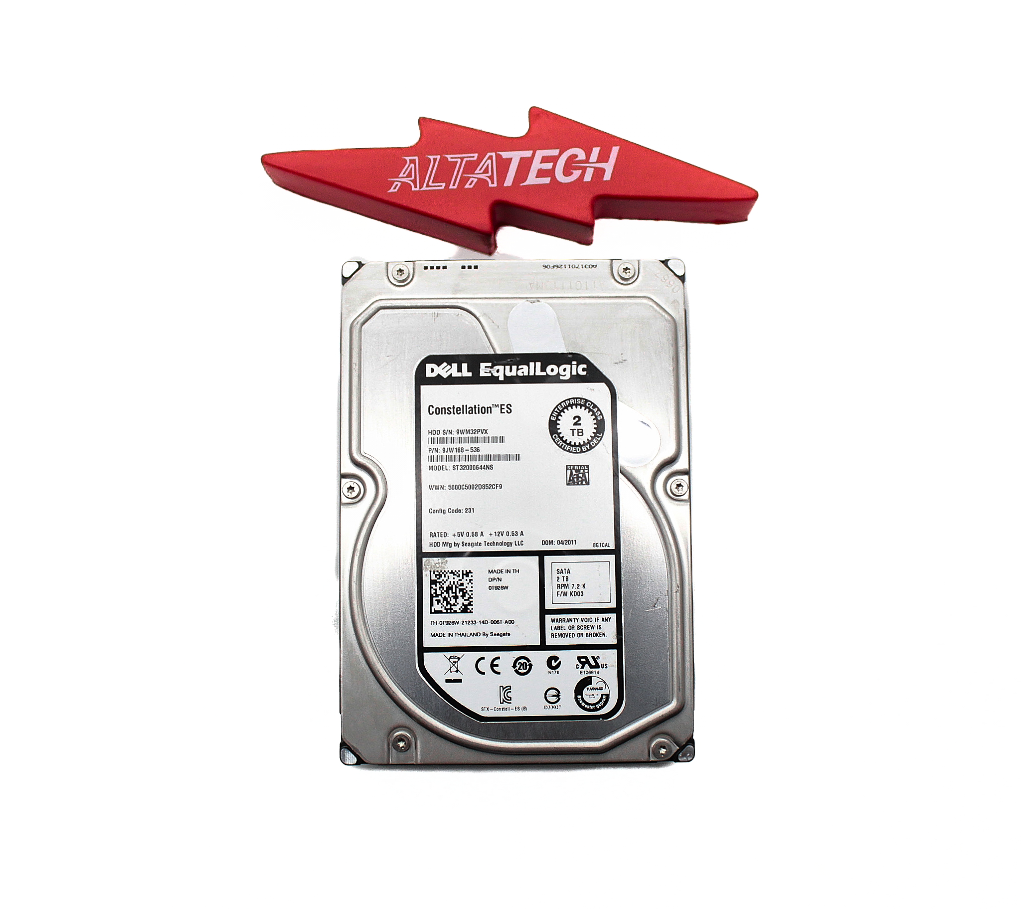 Dell 9JW168-536-EQL 2TB 7.2K SATA 3.5 6G ST32000644NS / 9JW168-536 - Bild 1 von 7