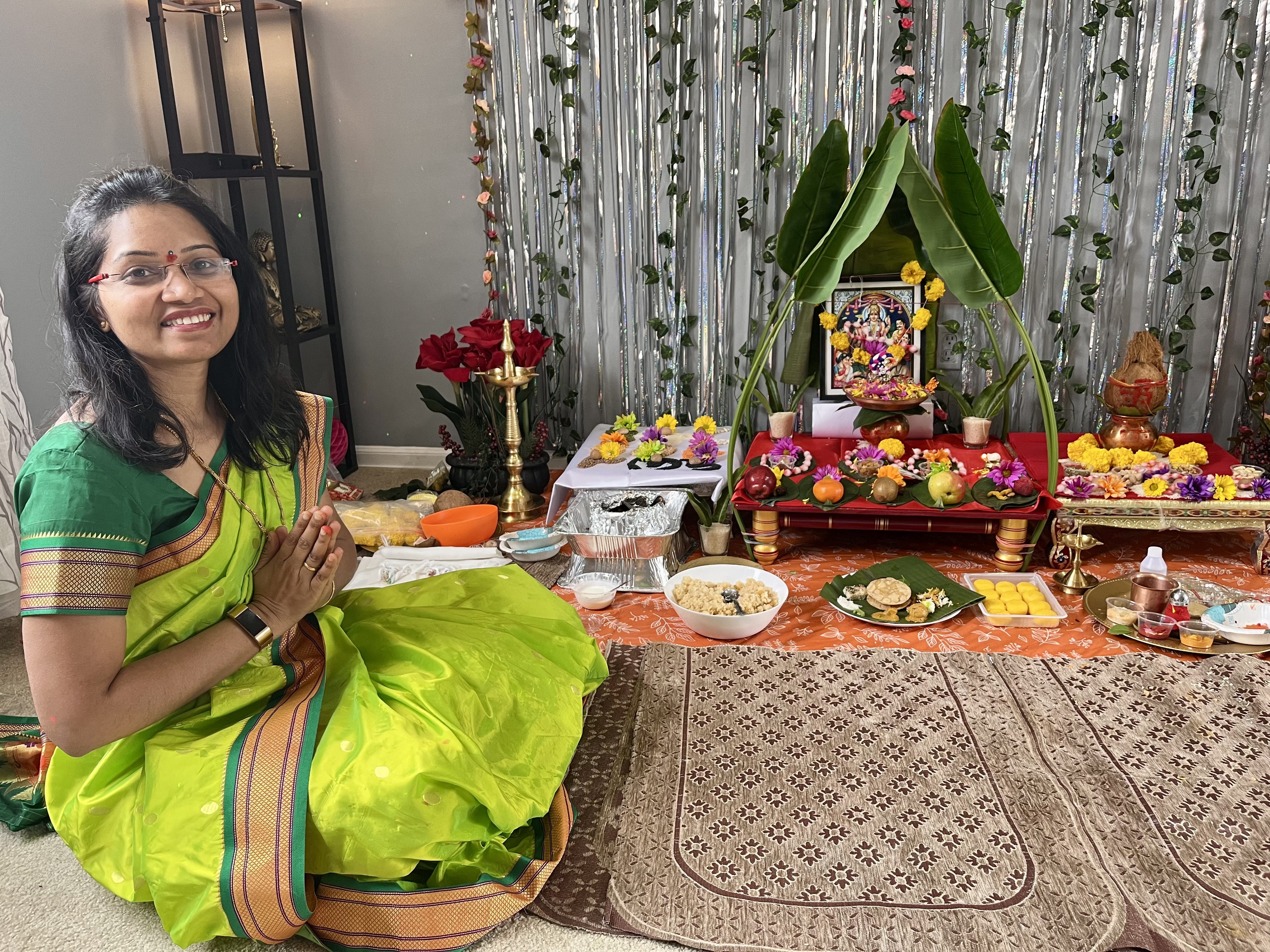 Nivedita performing Puja