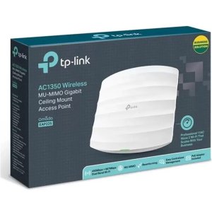 TP-LINK EAP225 AC1350 Dual Band WiFi 1xGigabit RJ45 450Mbps/2.4GHz/867Mbps/5GHz Access Point (Adaptörlü)