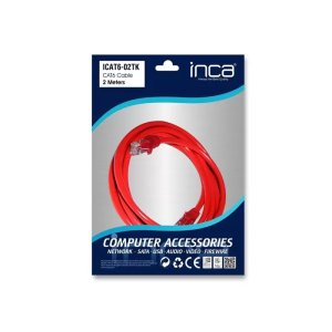 INCA ICAT6-02TK CAT6 2 METRE KIRMIZI PATCH KABLO
