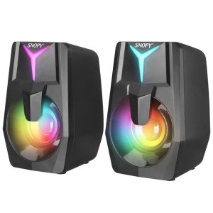 Snopy SN-X22 Style 2.0 Siyah 3WX2 USB RGB Işıklı Speaker Hoparlör